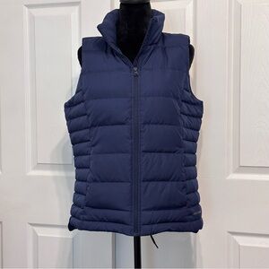 Lands' End Women's Navy Blue Down Filled Quilted Puffer Vest Size M 10/12